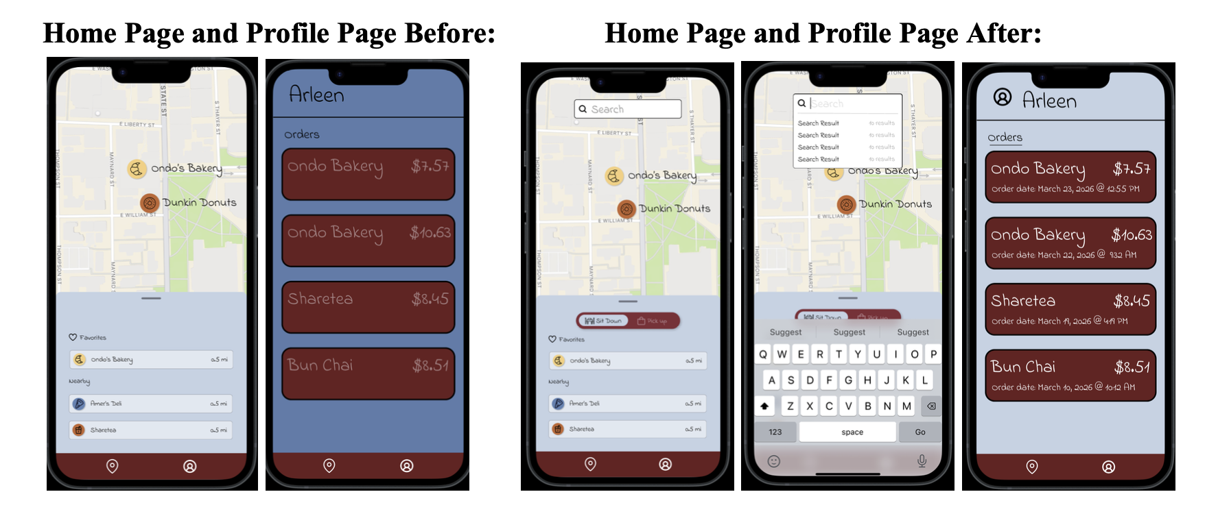 The goal of this project was to help students make faster and more informed dining decisions between classes by providing information about nearby restaurants, wait times, queue status, popular menu items, and ordering options. We wanted to reduce the uncertainty students often experience when deciding where to eat, especially when they have limited time between commitments.